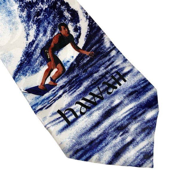Tropical Hawaii Handmade Hawaii Hawaiian Islands Tie Map Molokai Maui Lanai Surf - Picture 3 of 4